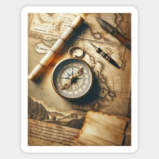 Vintage Compass - Cartographer's Dream Sticker